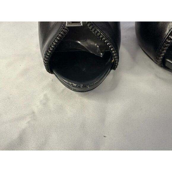 Carlos by Carlos Santana Veruca Stiletto Heels Black Size 8 Peep Toe - Picture 6 of 6